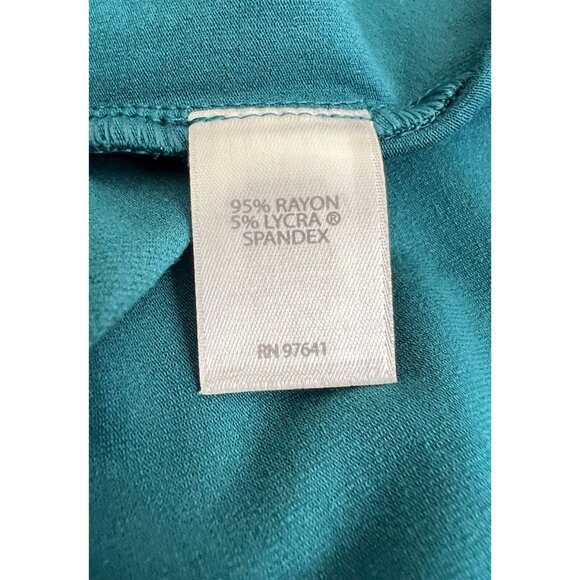 J. Jill Wearever Collection 2X Teal Green Knit T-Shirt Dress Cap Sleeves - Picture 10 of 12